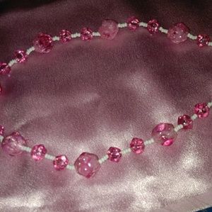 Vintage pink and white necklace.